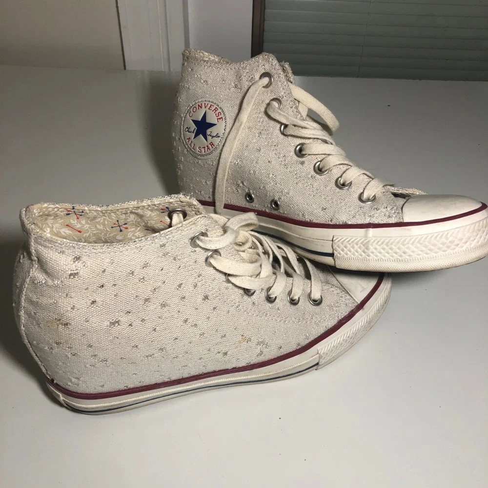 Converse Chuck Taylor All Star Lux Hidden Heel Wedge Twill Knit Canvas Womens 9 - Picture 3 of 12